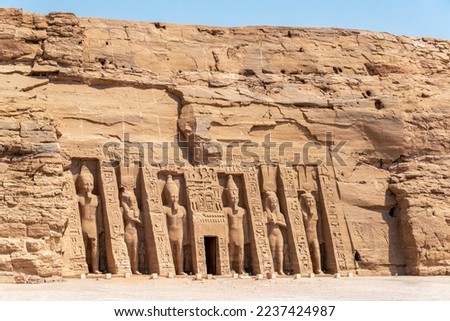 Veiw of the Temple of Nefertari at Abu Simbel, Egypt Royalty-Free Stock Photo #2237424987
