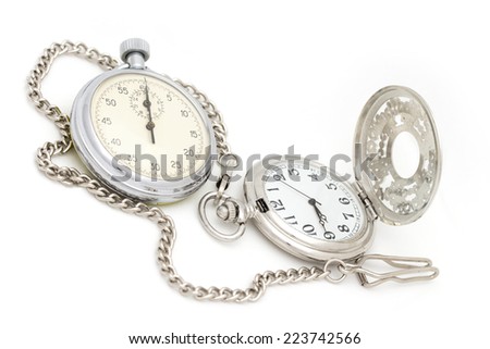 clock on the white background
