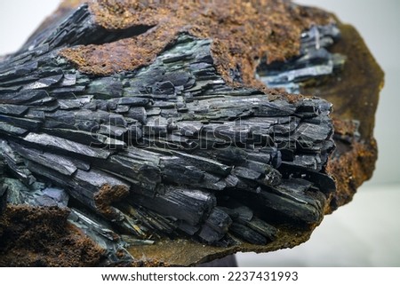 Naturally formed metal shale mine closeup