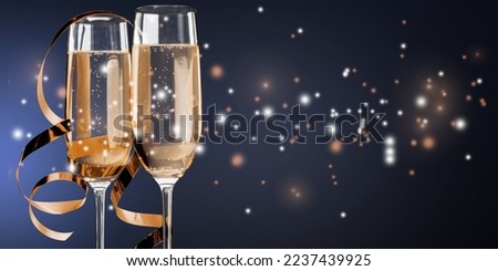 New Year concept. Christmas champagne
