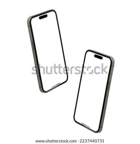 Mockup smart phone 14 generation vector and screen Transparent and Clipping Path isolated for Infographic Business web site design app but in 2022 Royalty-Free Stock Photo #2237440731