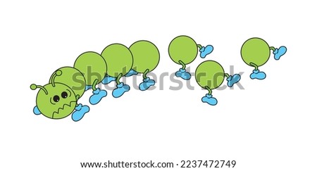 Caterpillar, cartoon illustration, vector illustration