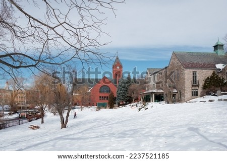 Winter scenery of Winchester MA USA