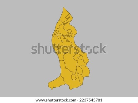 Liechtenstein map vector, Isolated on gray background