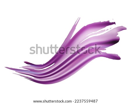 Vector Brush Stroke. Abstract Fluid Splash. Watercolor Textured Background.  Isolated Splash on White Backdrop. Gradient Paintbrush. Sale Banner Brushstroke. Violet Purple