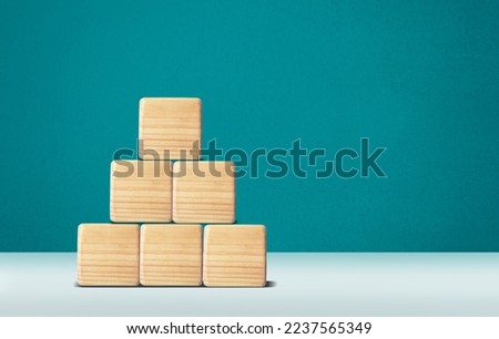 Empty wooden blocks cubes for infographic icon.