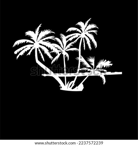 coconut trees on the beach at night