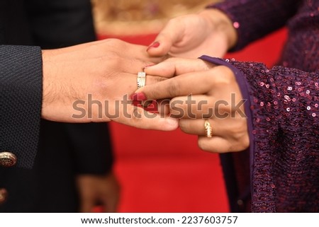 engagement ring ceremony indian wedding Royalty-Free Stock Photo #2237603757