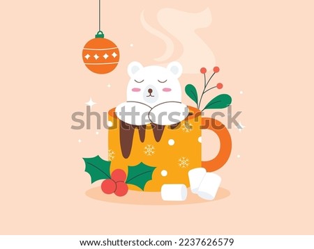 Funny Santa Claus Merry Christmas Happy New Year Celebration Snowman Cute Cat psycho santa Gift Postcard Website illustration