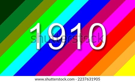 1910 colorful rainbow background year number
