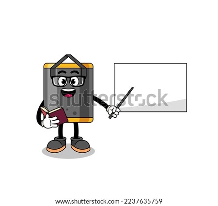 Mascot cartoon of punching bag teacher , character design