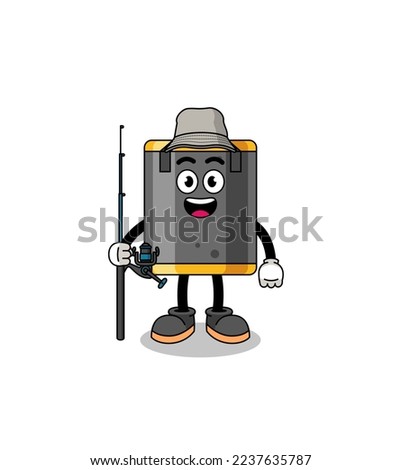 Mascot Illustration of punching bag fisherman , character design