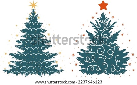 Christmas tree in flat style, isolated vector