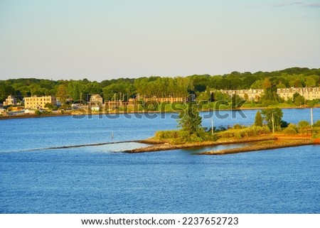 Landscape of Fore river in Portland, Maine, USA