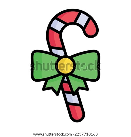 Download this beautiful vector icon of candy cane, christmas candy