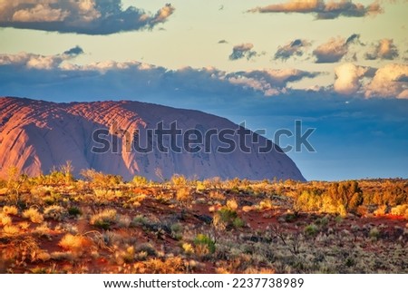 Panorama of Outback Landscape at sunset in Northern Territory, Australia. Royalty-Free Stock Photo #2237738989