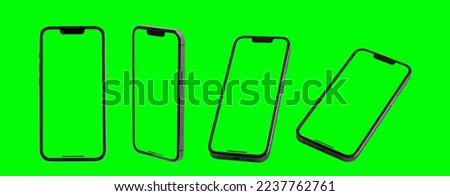 Mockup set smart phone pro max Template on green scree Transparent Background , Mock up isolate screen phone for Infographic web site design app advertise