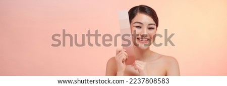 Skin tone woman healthy skin female face with different colors of cream tone Royalty-Free Stock Photo #2237808583