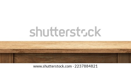 wooden table template, desk mock-up Royalty-Free Stock Photo #2237884821