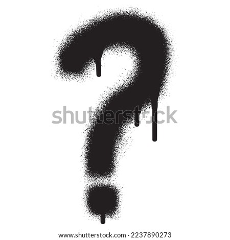 Question mark icon with black spray paint. Vector illustration.