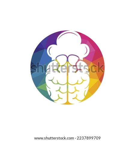 Smart chef vector logo design concept. Brain and chef hat icon.