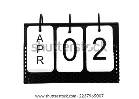 2nd of April - date on the metal calendar Royalty-Free Stock Photo #2237965007