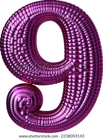Symbol made of purple balloons. number 9