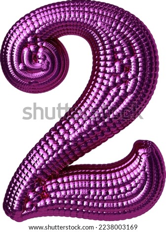 Symbol made of purple balloons. number 2