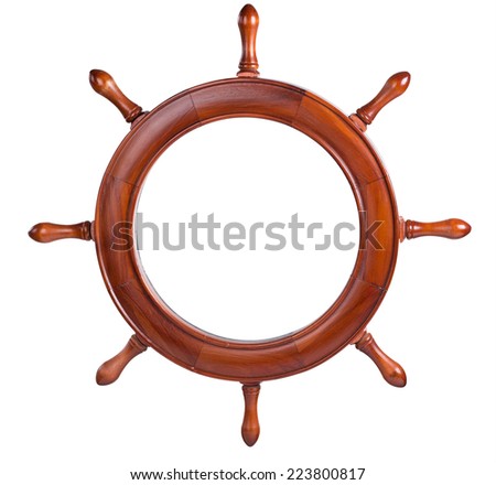 Frame for the image in the form of the ship's steering wheel. isolated