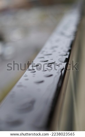 raindrop on the railings. close up