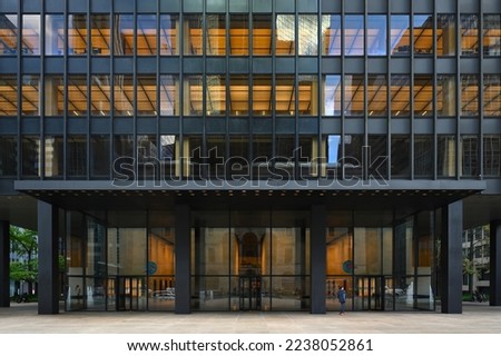 Entrance canopy to the Seagram building in Manhattan, New York, USA Royalty-Free Stock Photo #2238052861