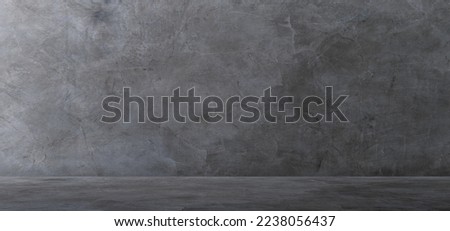 Backdrop Background, Empty dark Gray Cement wall room interior Studio Background and Rough Floor well Material editing montage Display Product and text present on free space Backdrop 