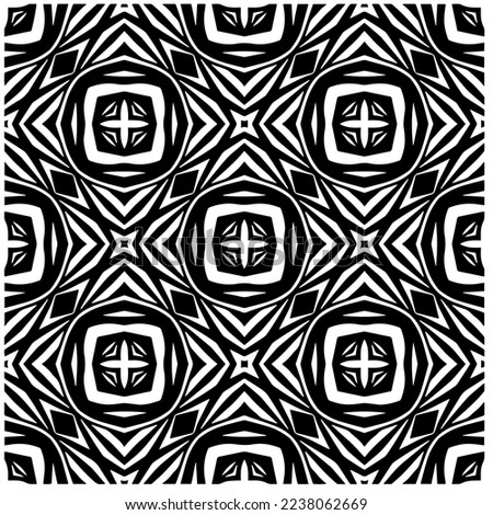 Vector pattern in geometric ornamental style. Black and white pattern.