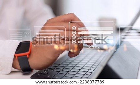 Paperless workplace ideas, e-signing, electronic signature, document management. A businessman signs an electronic document on a digital document on a virtual screen using a stylus pen.