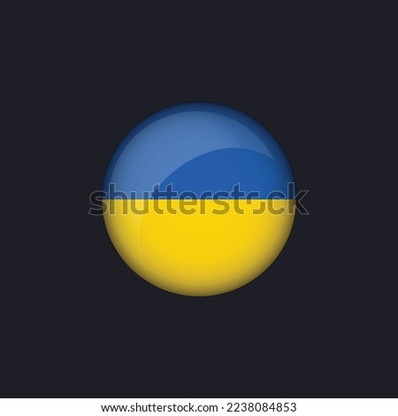 Ukraine flag icon,Round Ukraine flag icon vector isolated, Ukraine flag button.