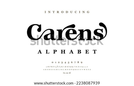 Carens abstract simple fashion wedding alphabet. Elegant ligature typography design Royalty-Free Stock Photo #2238087939