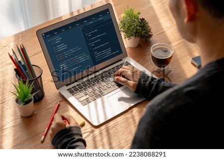 Software development programming on computer screen for modish application and program coding Royalty-Free Stock Photo #2238088291