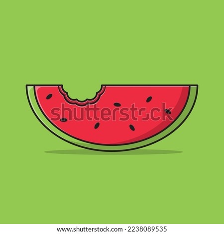 Watermelon cartoon vector icon illustration. Fruit icon concept isolated vector. Flat cartoon style. Watermelon Illustration.