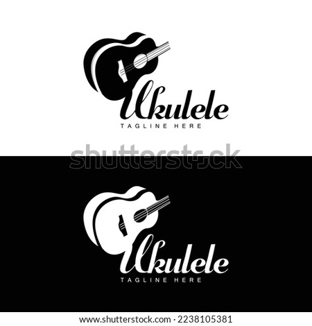 Minimalist Ukulele Music Logo Design, Ukulele Guitar Vector. Ukelele Logo Design