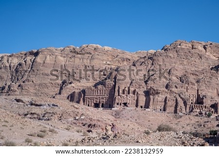Petra, a Nabataean city, located south of present-day Jordan. The major tourist center of this country. The desert of Petra Royalty-Free Stock Photo #2238132959