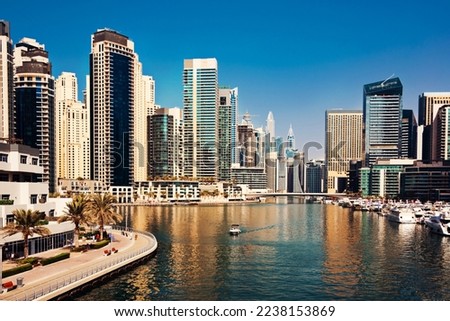 Dubai, modern city with skyscrapers