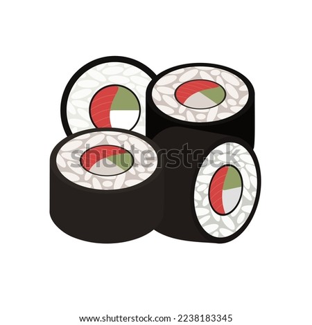 vector illustration of sushi set