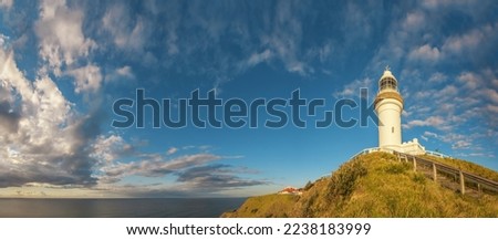 Panorama of Cape Byron Lighthouse, Byron Bay, New South Wales, Australia, the most Easterly point of the Australian mainland Royalty-Free Stock Photo #2238183999