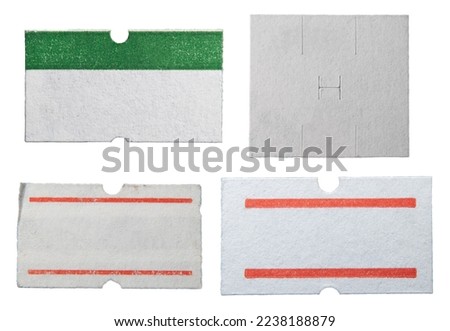 A set of price tag stickers with clipping path