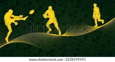 Australian football abstract lines with wave design. Creative sport concept. Art vector graphic for brochures, flyers, presentations, logo, print, website, poster, banner, templates, background, media Royalty-Free Stock Photo #2238199591