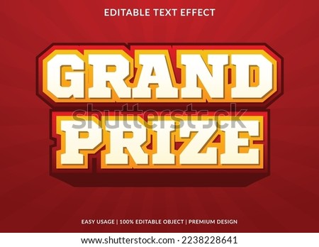 grand prize editable text effect template use for business logo and brand Royalty-Free Stock Photo #2238228641