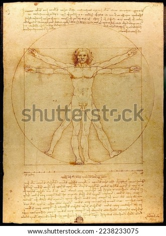 Da Vinci Vitruvian from 1492 Royalty-Free Stock Photo #2238233075