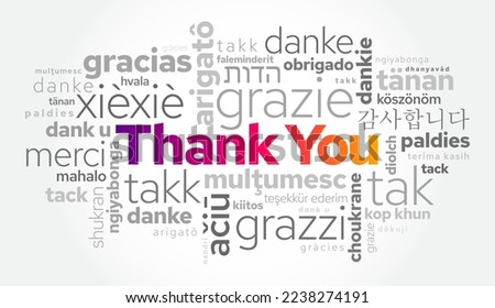 Thank You word cloud in different languages, concept background Royalty-Free Stock Photo #2238274191
