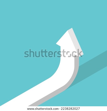 Isometric bent arrow. Increase, exponential growth, aspiration, change, development, breakthrough and investment concept. Flat design. EPS 8 vector illustration, no transparency, no gradients Royalty-Free Stock Photo #2238282027