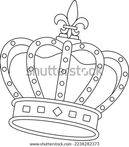 Mardi Gras King Crown Isolated Coloring Page 